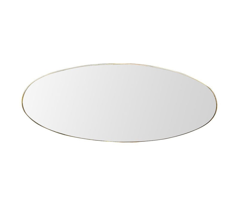 Large Oval Mid Century Mirror 1950s Italian with brass framed