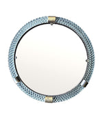 A large 1940s circular Murano glass and brass mirror by Barovier and Toso