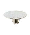 An Italian 1970s oval Carrara marble coffee table in the style of Angelo Mangiarotti