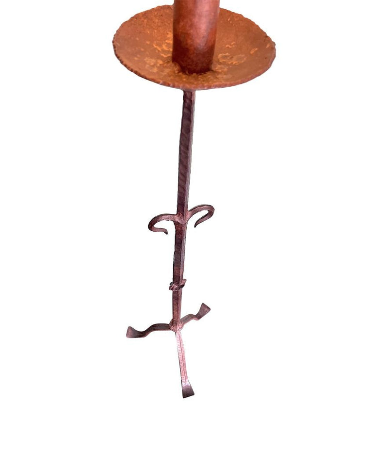 Mid century floor lamp Spanish wrought iron with bespoke linen shade - Mid Century Lighting