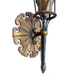 A large pair of Italian 1940s torchiere gilt and black metal wall sconces