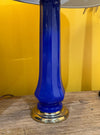 A pair of 1960s cobalt blue opaline Murnao glass lamps by Gino Cenedese