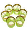 A set of six Italian Artemisia green crystal tumblers with 24 ct gold decoration