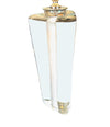 A pair of 1960s Orrefors heavy glass lamps with white glass core and nickel fittings