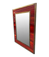 An Italian 1970s Faux tortoiseshell and brass landscape or portrait mirror
