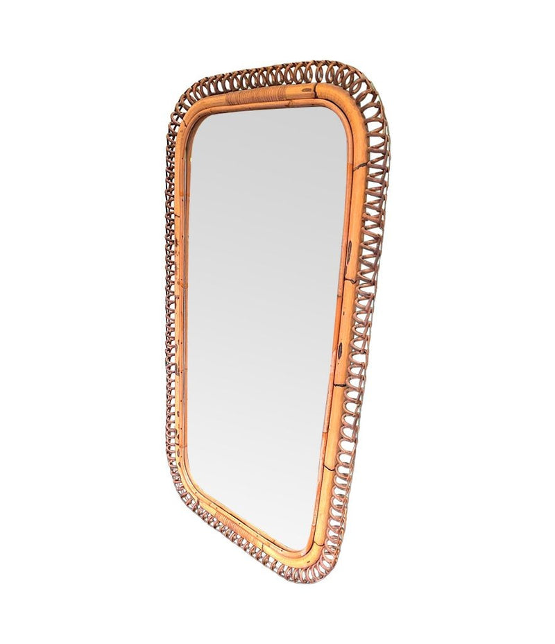 Mid century mirror bamboo by Franco Albini for Bonacina - Italian 1970s Vintage Mirror