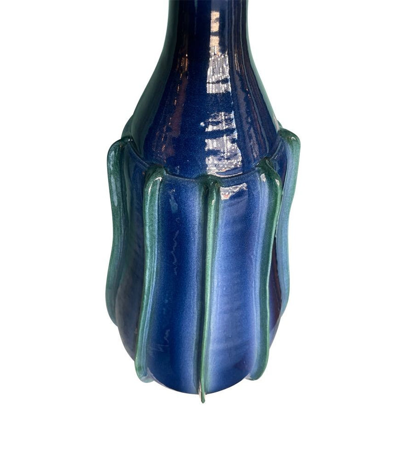 Vintage Italian Blue and Green Ceramic Lamps - Vintage Lighting - Vintage Lamps - Ed Butcher Antiques Shop London