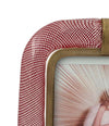 A rare Venini & Co red Murano "Filigrana a Reticello" glass and brass frame by Carlo Scarpa