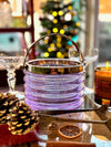A Murano purple glass ribbed ice bucket “Onda” by Sergio Asti for Amolfo di Cambio