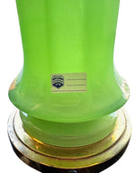 A large pair of 1960s opaline Murano lime green glass lamps by Gino Cenedese