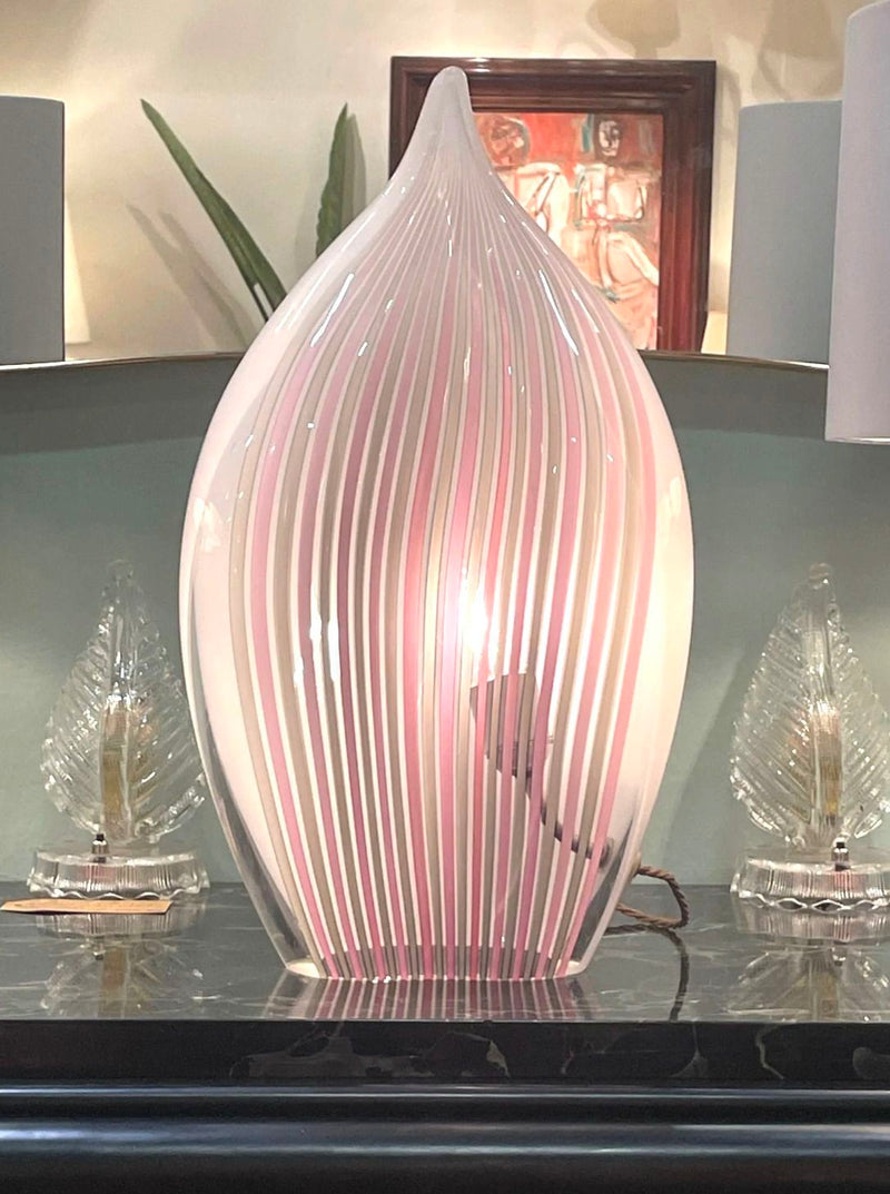 A rare Murano glass tear drop shaped, sculptural lamp by glass "Maestro" Lino Tagliapietra for La Murrina