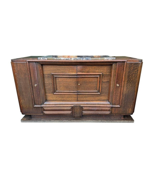 Art Deco Sideboard Oak by Gaston Poisson with marble top