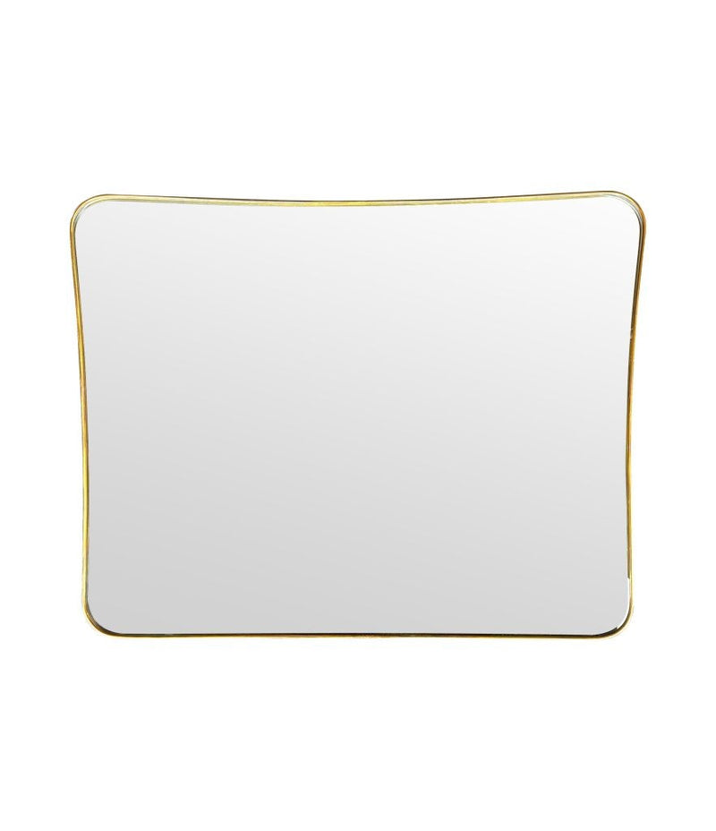 Mid century mirror brass framed Italian 1950s