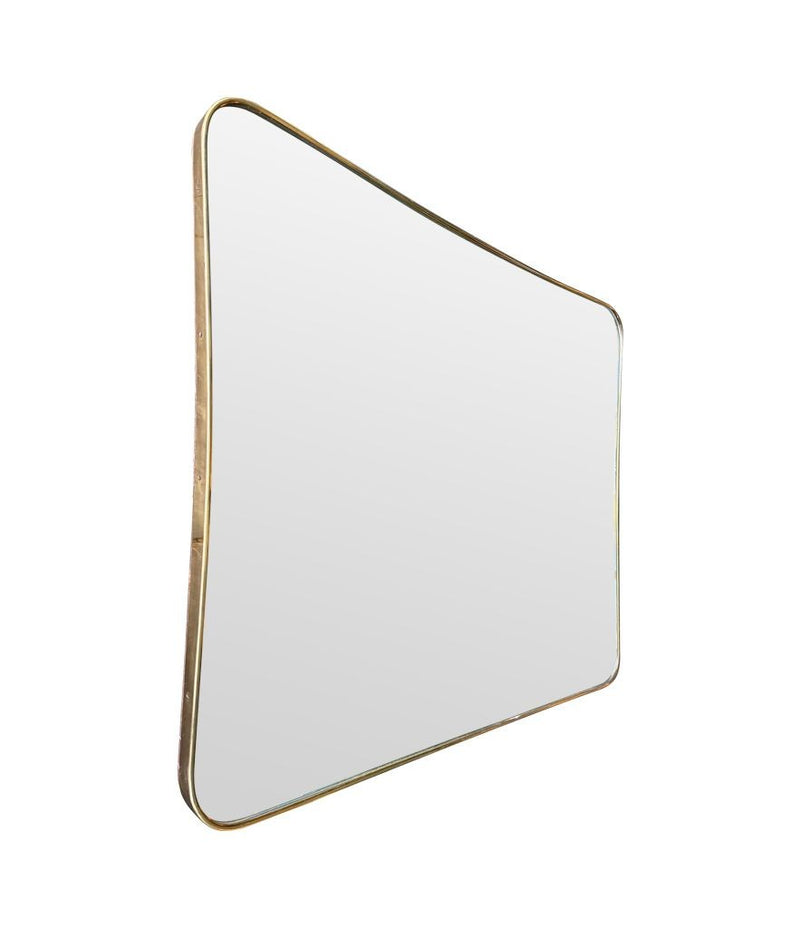 Mid century mirror brass framed Italian 1950s