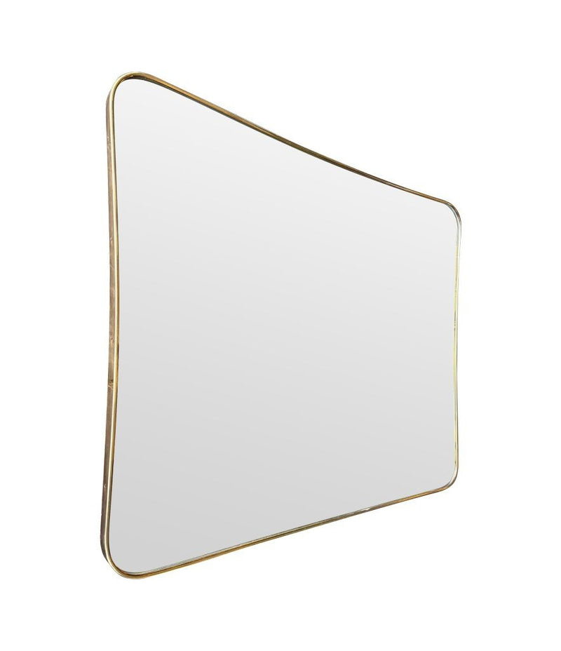 Mid century mirror brass framed Italian 1950s