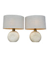 Mid Century table lamps travertine and brass by Fattelli Manelli Italian 1970s