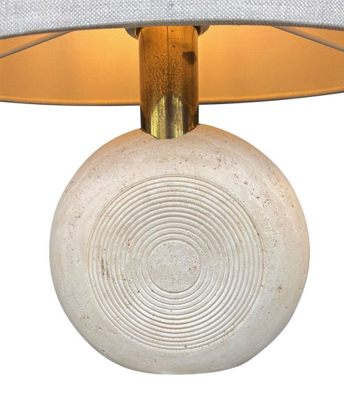 Mid Century table lamps travertine and brass by Fattelli Manelli Italian 1970s