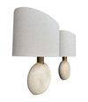 Mid Century table lamps travertine and brass by Fattelli Manelli Italian 1970s