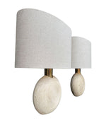 Mid Century table lamps travertine and brass by Fattelli Manelli Italian 1970s