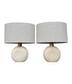 Mid Century table lamps travertine and brass by Fattelli Manelli Italian 1970s