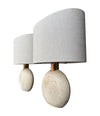 Mid Century table lamps travertine and brass by Fattelli Manelli Italian 1970s