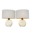 Mid Century table lamps travertine and brass by Fattelli Manelli Italian 1970s