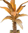 Mid Century table lamp palm tree lamp 1950s French with bespoke green linen shade