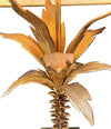 Mid Century table lamp palm tree lamp 1950s French with bespoke green linen shade