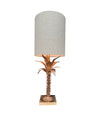 Mid Century table lamp palm tree lamp 1950s French with bespoke green linen shade