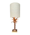 Mid Century table lamp palm tree lamp 1950s French with bespoke green linen shade