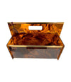 Mid century faux tortoiseshell & brass magazine rack by Mercier Freres