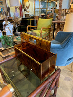 Mid century faux tortoiseshell & brass magazine rack by Mercier Freres