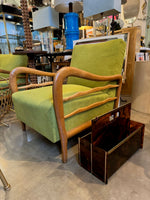 Mid century faux tortoiseshell & brass magazine rack by Mercier Freres