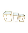Mid century nest of tables - faux Bamboo - Gilt metal - 1970s - French