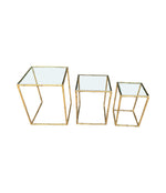 Mid century nest of tables - faux Bamboo - Gilt metal - 1970s - French