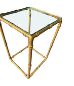 Mid century nest of tables - faux Bamboo - Gilt metal - 1970s - French