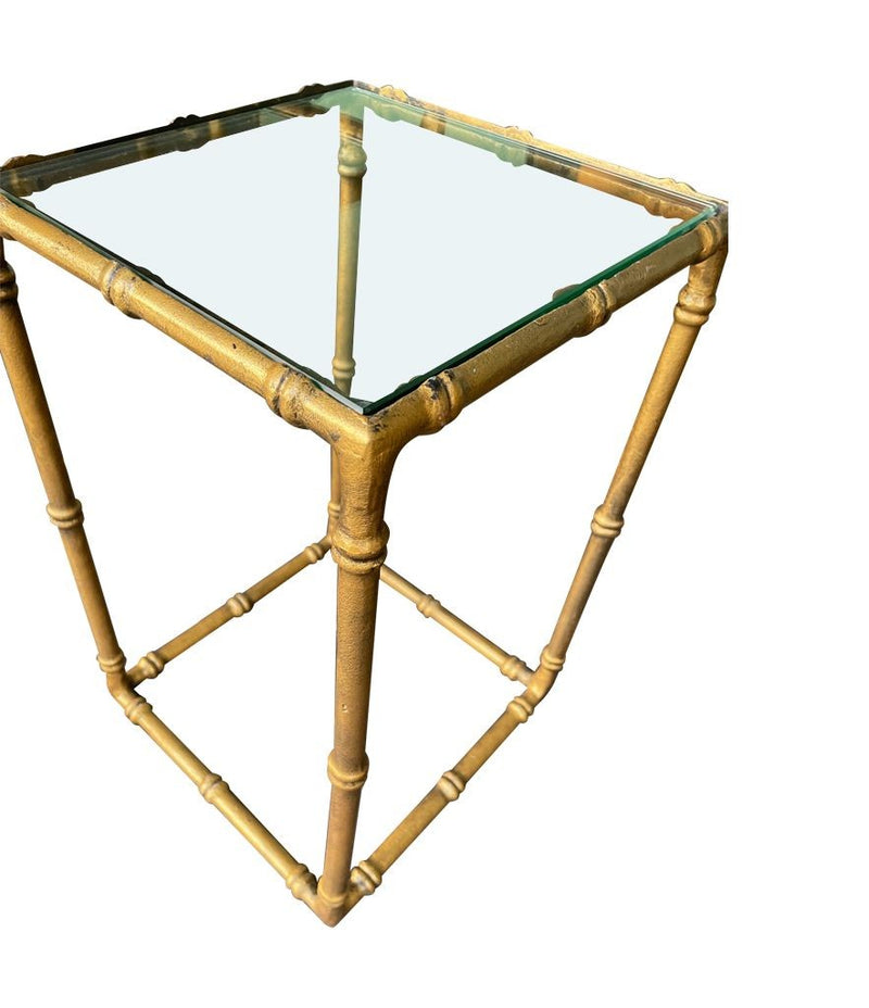 Mid century nest of tables - faux Bamboo - Gilt metal - 1970s - French
