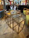 Mid century nest of tables - faux Bamboo - Gilt metal - 1970s - French