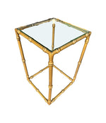 Mid century nest of tables - faux Bamboo - Gilt metal - 1970s - French