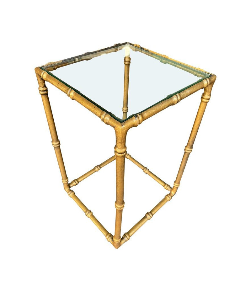 Mid century nest of tables - faux Bamboo - Gilt metal - 1970s - French