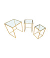 Mid century nest of tables - faux Bamboo - Gilt metal - 1970s - French