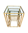 Mid century nest of tables - faux Bamboo - Gilt metal - 1970s - French