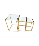 Mid century nest of tables - faux Bamboo - Gilt metal - 1970s - French