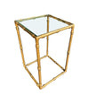 Mid century nest of tables - faux Bamboo - Gilt metal - 1970s - French