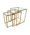 Mid century nest of tables - faux Bamboo - Gilt metal - 1970s - French
