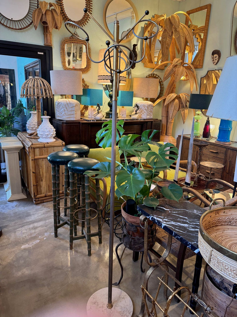 Mid century coat stand - 1950s gilt metal and marble hat and coat stand - Italian
