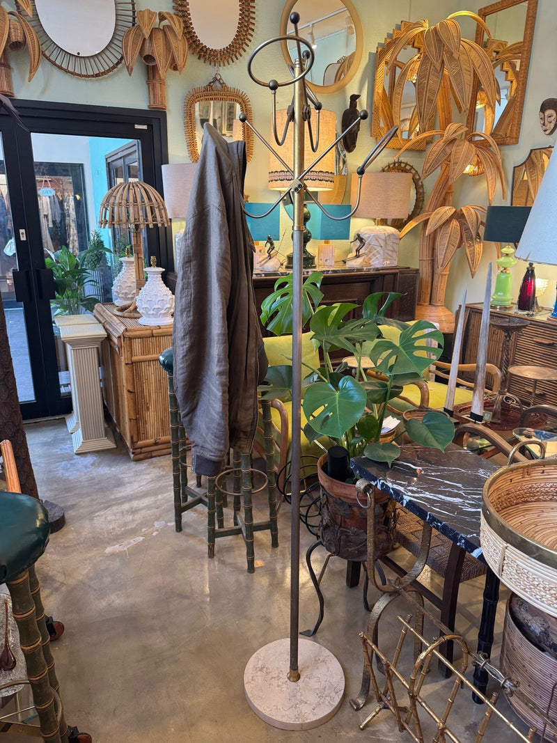 Mid century coat stand - 1950s gilt metal and marble hat and coat stand - Italian