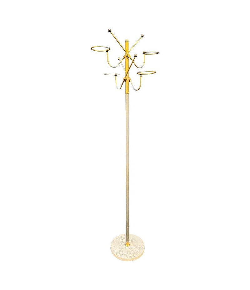 Mid century coat stand - 1950s gilt metal and marble hat and coat stand - Italian