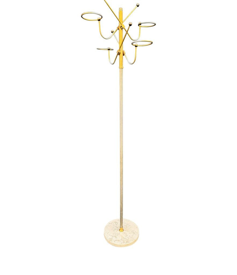 Mid century coat stand - 1950s gilt metal and marble hat and coat stand - Italian
