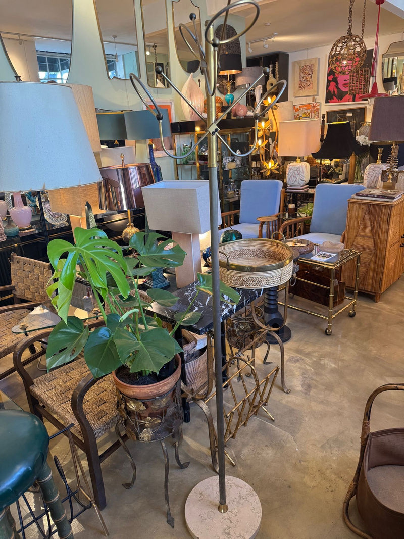 Mid century coat stand - 1950s gilt metal and marble hat and coat stand - Italian